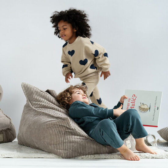 PLUSH NEST Puffy Square Armchair, 77x67x50, beige, corduroy